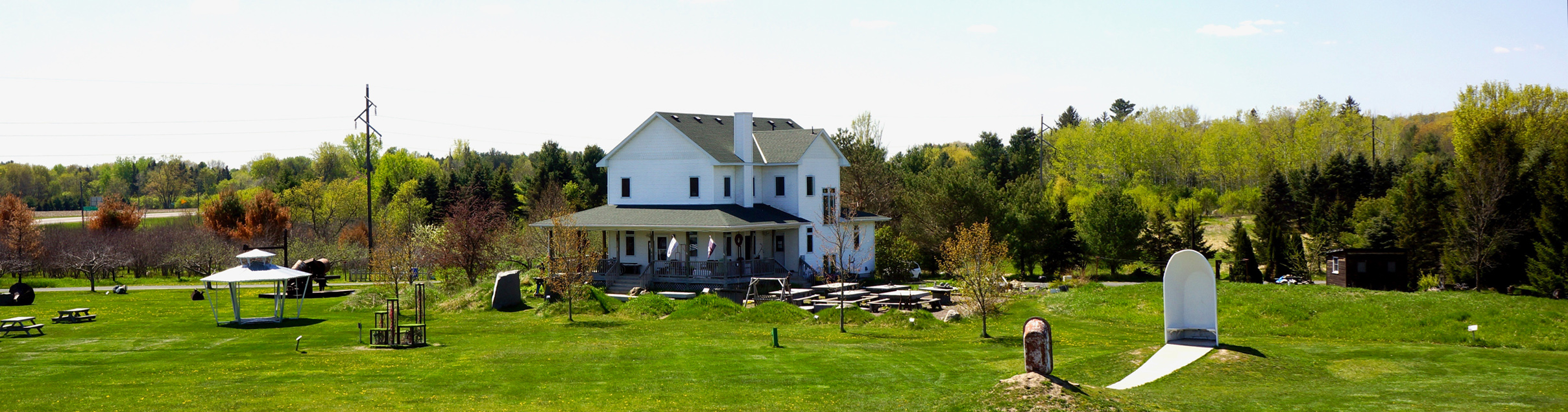 Landscape image of residency house at Franconia Sculpture Park.